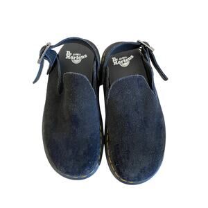 Dr. Martens Black Suede Mules